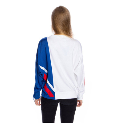 WMNS Sweatshirt Champion Colour Block Popper Cropped Sweatshirt white/blue/red
