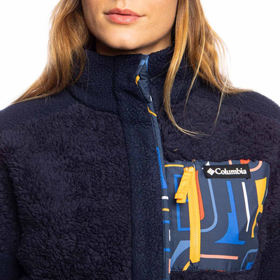 Kurtka damska Columbia Lodge Sherpa Pullover granatowa