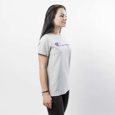 Koszulka damska Champion T-shirt Embroidered Logo WMNS light heather grey 109280/S17/3688
