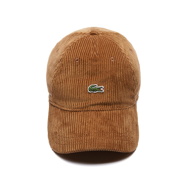 Czapka Lacoste Unisex Live Ribbed Velvet Cap brązowa