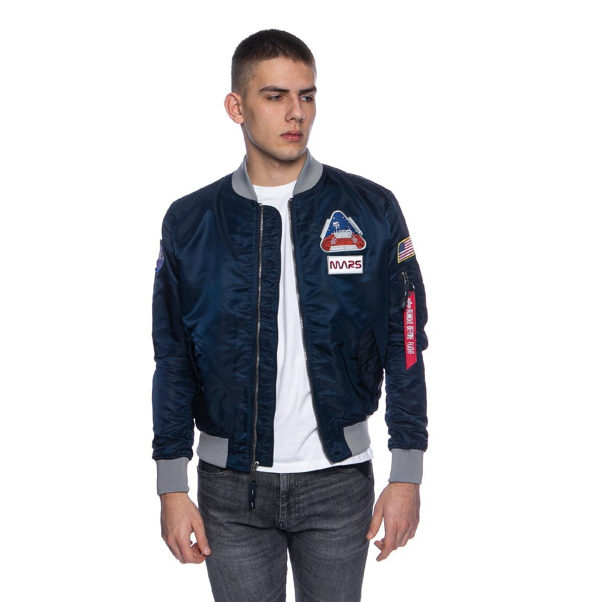 Alpha Industries Bomber Jacket MA-1 LW Mission To Mars blue