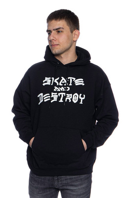 Sweatshirt Thrasher Skate And Destroy Hood black