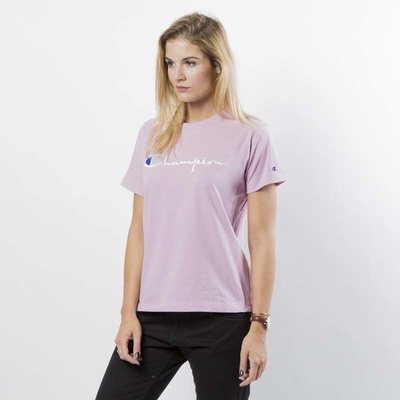 Koszulka damska Champion T-shirt Embroidered Logo WMNS pink