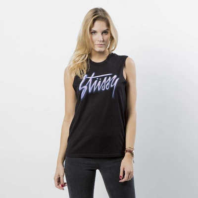 Koszulka damska Stussy Tank Top Shadow Script Raw Muscle Tee WMNS black