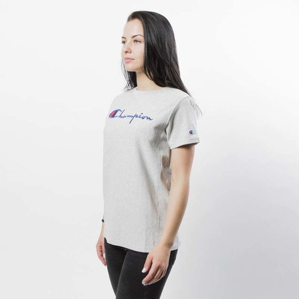 Koszulka damska Champion T-shirt Embroidered Logo WMNS light heather grey 109280/S17/3688