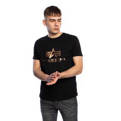 Alpha Industries Basic T-shirt Foil Print black/gold