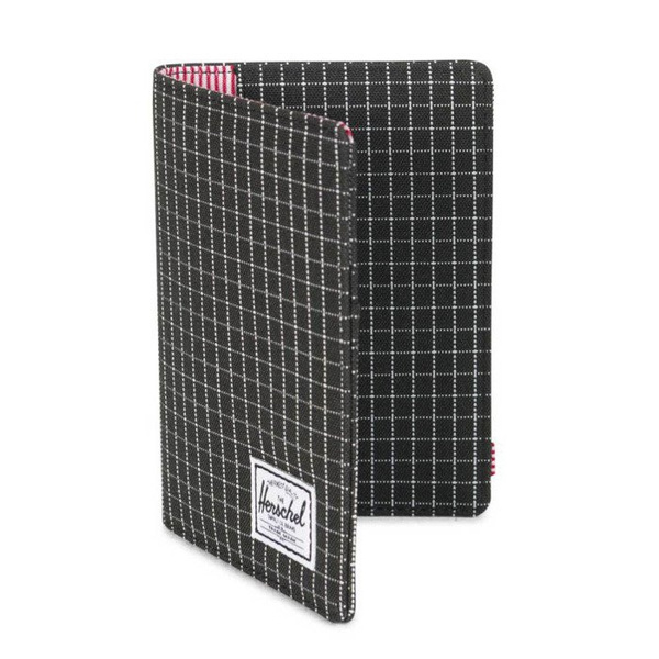 Herschel folder Raynor + Passport Holder black grid 10373-01579