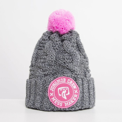 Jungmob Mess Beanie grey / pink