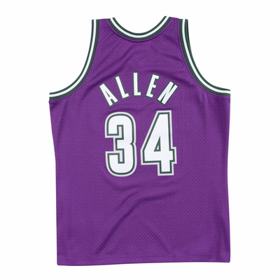 Mitchell & Ness Milwaukee Bucks #34 Ray Allen Swingman Jersey purple (SMJYAC18014)