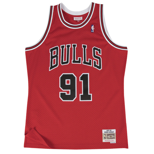Mitchell & Ness Chicago Bulls #91 Dennis Rodman red Swingman Jersey