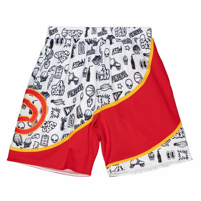 Szorty Mitchell & Ness Atlanta Hawks Doodle Swingman Shorts białe