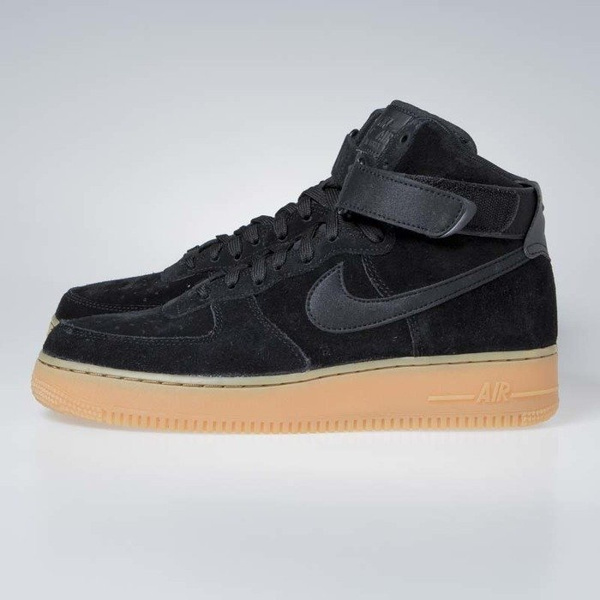 Sneakers buty Nike Air Force 1 High '07 LV8 Suede black / black-gum med brown (AA1118-001)