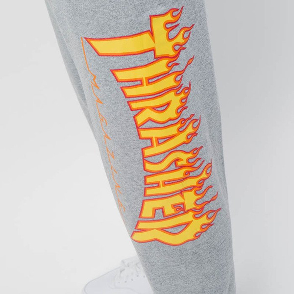 Spodnie dresowe Thrasher Flame Sweatpants heather gray