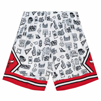 Szorty Mitchell & Ness Chicago Bulls Doodle Swingman Shorts białe