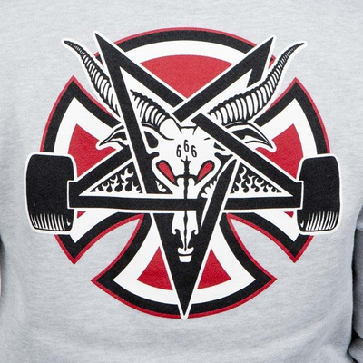 Thrasher x Independent Pentagram Cross Pullover Hooded grey heather