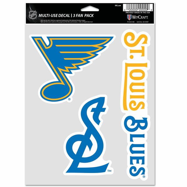 Naklejka WinCraft NHL Multi Use 3 Fan Pack Decal St. Louis Blues