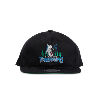 Czapka Mitchell & Ness Minnesota Timberwolves Snapback Cap czarna Team Logo Deadstock Throwback Snapback