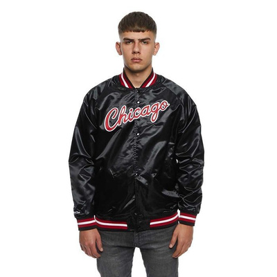 Kurtka Mitchell & Ness Chicago Bulls Jacket black Lightweight Satin Jacket