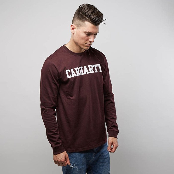 Koszulka Carhartt WIP L/S College Longsleeve damson / white