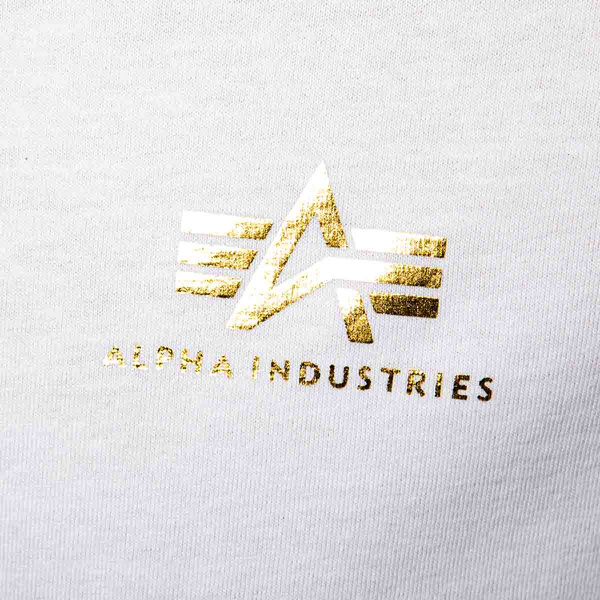 Koszulka Alpha Industries Basic Small Logo Foil Print T-shirt biała