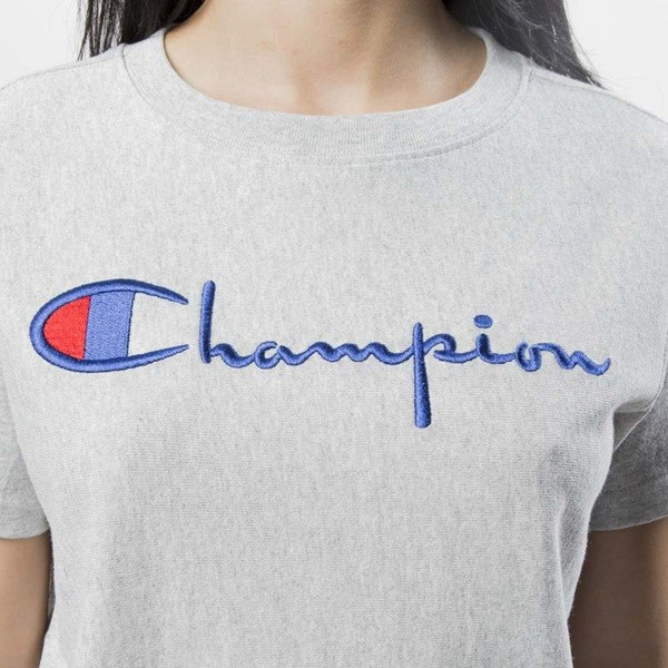 Koszulka damska Champion T-shirt Embroidered Logo WMNS light heather grey 109280/S17/3688