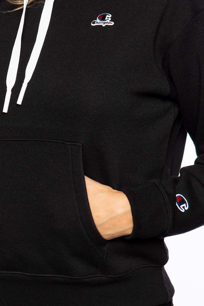 Bluza damska Champion Organic Cotton Blend C Logo Hoodie czarna
