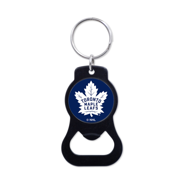 WinCraft NHL Black Bottle Opener Key Ring Toronto Maple Leafs