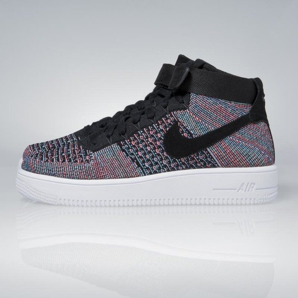 Sneakers buty Nike Air Force 1 Ultra Flyknit Mid hot punch / black - blue glow 817420-602
