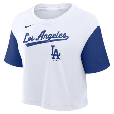 Nike MLB Script Crop Tee Los Angeles Dodgers white