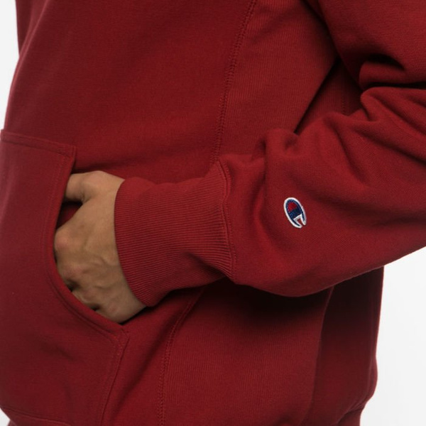 Bluza Champion Small Script Logo Reverse Weave Hoodie red