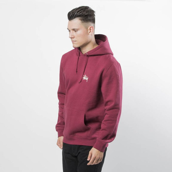 Bluza Stussy Basic Stussy Hood wine
