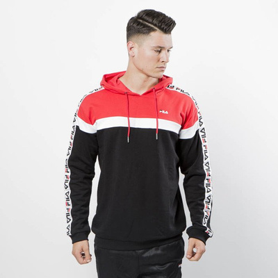 Fila Bluza Men Robben Tape Hoodie true red-bright white-black