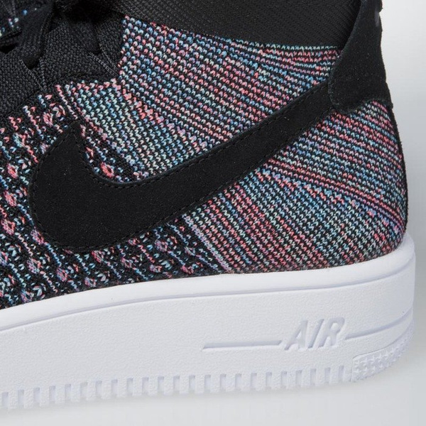 Sneakers buty Nike Air Force 1 Ultra Flyknit Mid hot punch / black - blue glow 817420-602