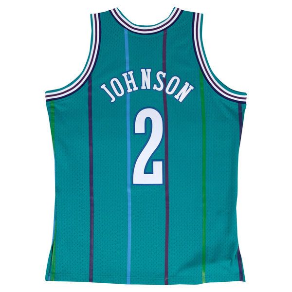 Mitchell & Ness Charlotte Hornets #2 Larry Johnson teal/white Swingman Jersey