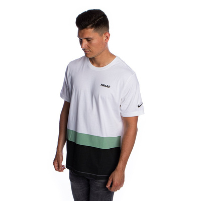 Koszulka Nike NSW Air SS Tee Blocked biała (white/green/black)