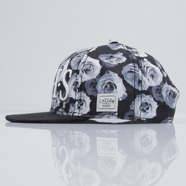 Cayler & Sons czapka snapback Parigi white roses / black suede (CAY-SS15-40-01)