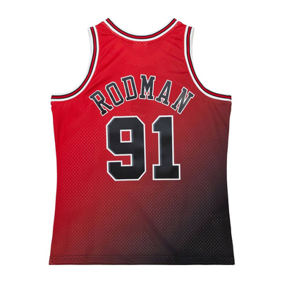 Mitchell & Ness Chicago Bulls #91 Dennis Rodman Golden Hour Glaze Swingman Jersey red