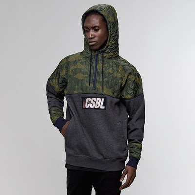 Bluza Cayler & Sons Black Label Blocked Hoody heather grey / woodland