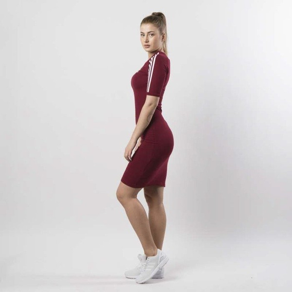 Adidas Originals sukienka 3 Stripes Dress burgundy CY4750