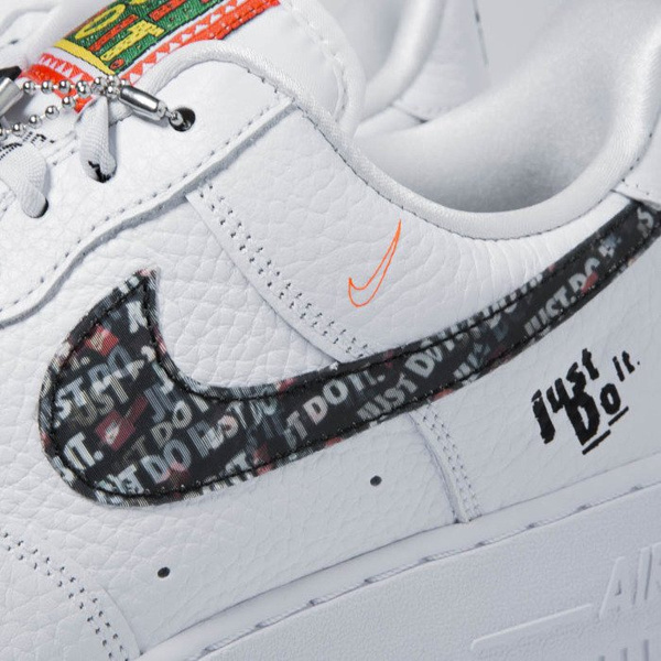 Sneakers buty Nike Air Force 1 '07 PRM JDI white-black-total orange (AR7719-100)
