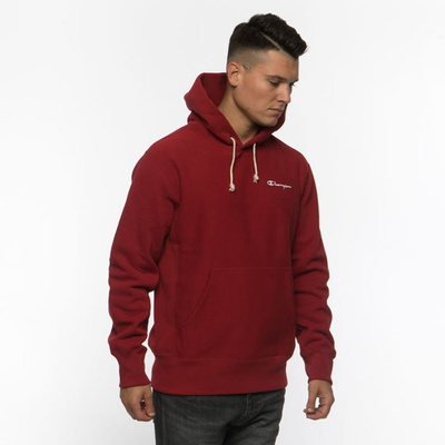 Champion Sweatshirt Small Script Logo Reverse Weave Hoodie red