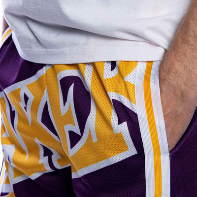 Szorty Mitchell & Ness Los Angeles Lakers fioletowe Big Face Short