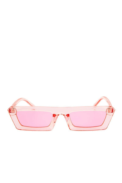 Okulary przeciwsłoneczne Jeepers Peepers Baby Pink Retro Narrow Rectangle Frames Sunglasses