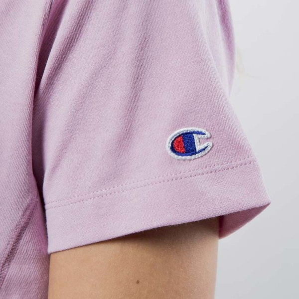 Koszulka damska Champion T-shirt Embroidered Logo WMNS pink