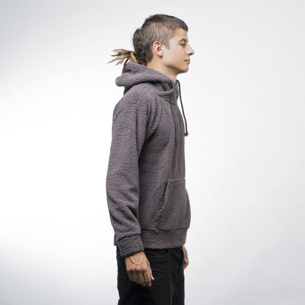 Urban Classics bluza Sherpa High Neck Hoody dark grey (TB1401)
