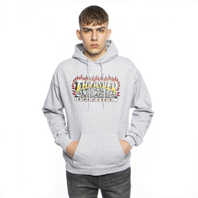 Sweatshirt Thrasher Krak Skulls Hood heather grey