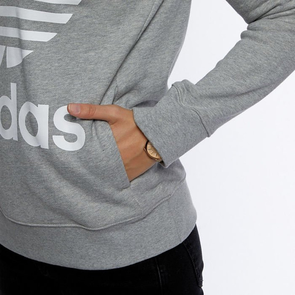 Bluza Damska Adidas Originals Trefoil Hoodie medium grey heather