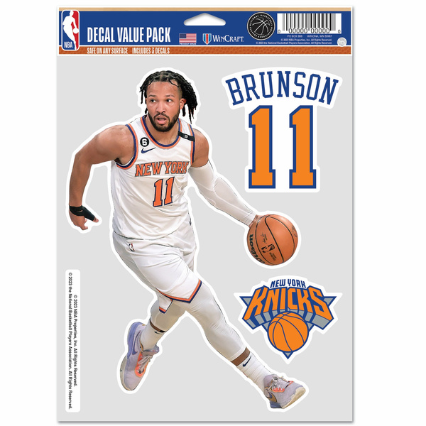 WinCraft NBA Multi Use 3 Fan Pack Decal Jalen Brunson New York Knicks