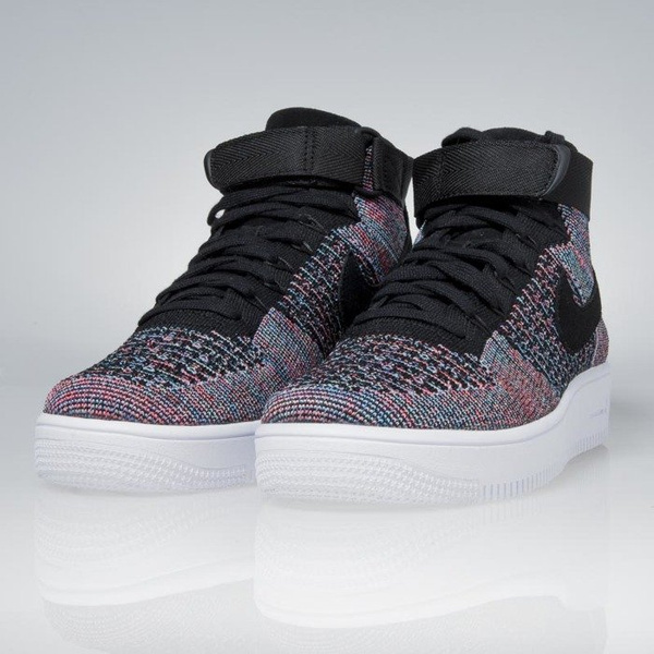 Sneakers buty Nike Air Force 1 Ultra Flyknit Mid hot punch / black - blue glow 817420-602