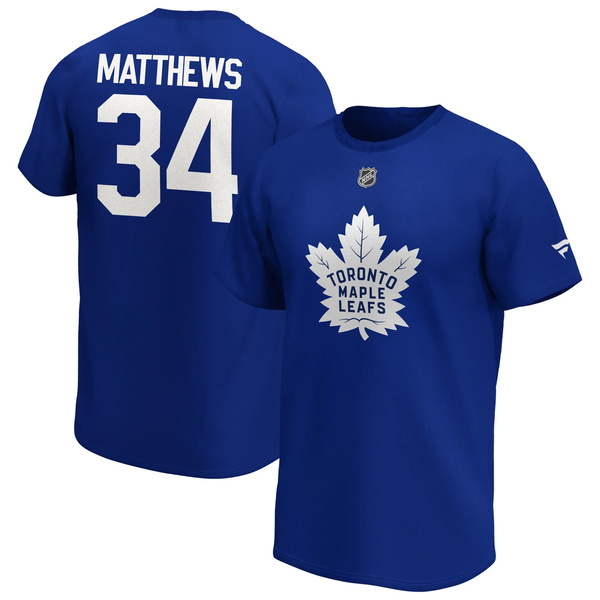 Fanatics NHL Name & Number Graphic T-shirt Toronto Maple Leafs #34 Matthews royal blue